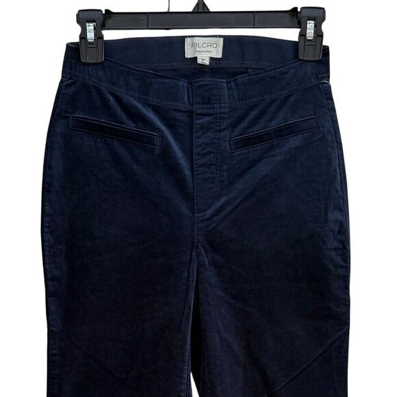 Anthropologie Pilcro Velvet Pull-On Retro Flare Jeans Mid-Rise Sz 25 Blue Pants - Picture 6 of 12